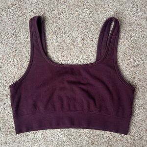 Fabletics Deep Plum Sports Bra